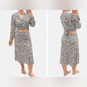 Blueman Black and White Patterned Two-Piece Set size M